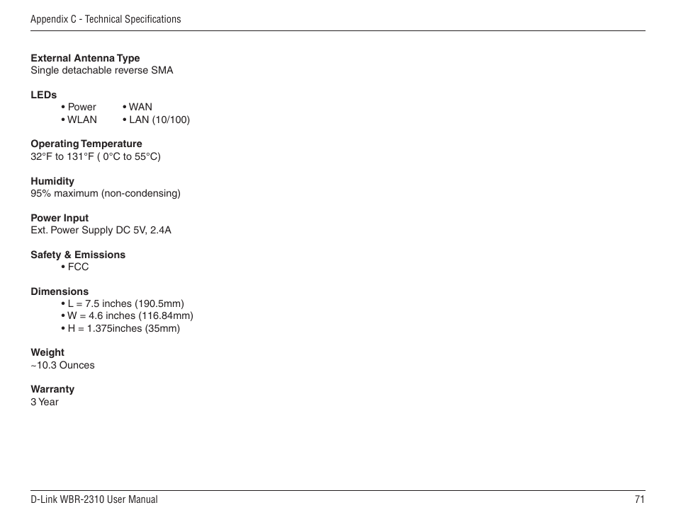 D-Link WBR-2310 User Manual | Page 71 / 78