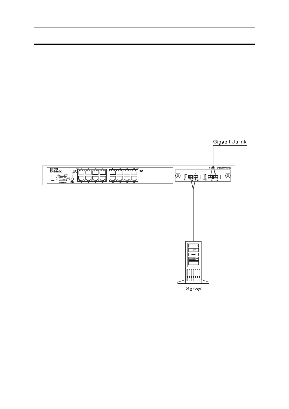 Connecting to network backbone or server, Onnecting to, Etwork | Ackbone or, Erver | D-Link DES-1218 User Manual | Page 24 / 42