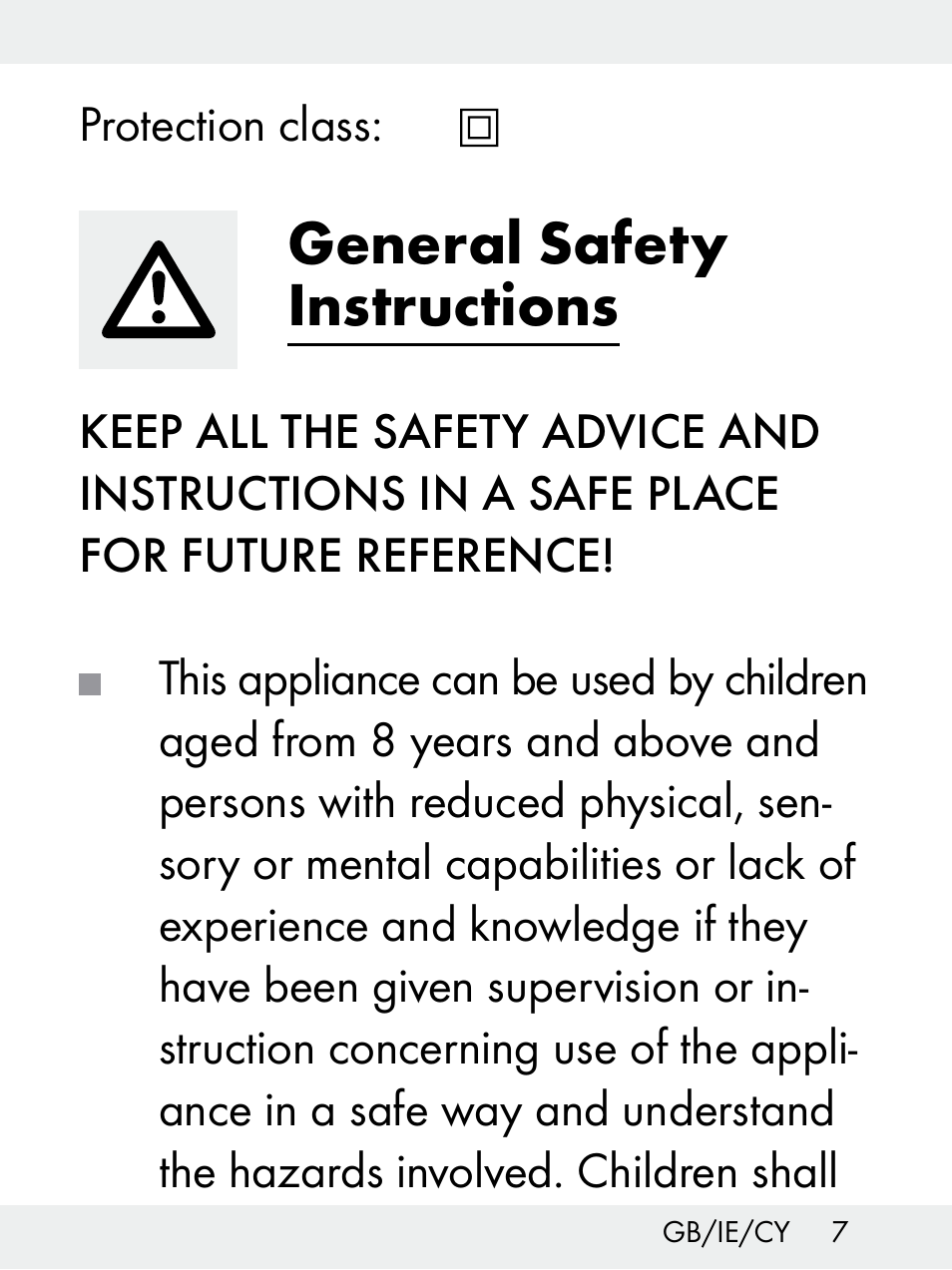 General safety instructions | Livarno Z31172..-BS User Manual | Page 7 / 27