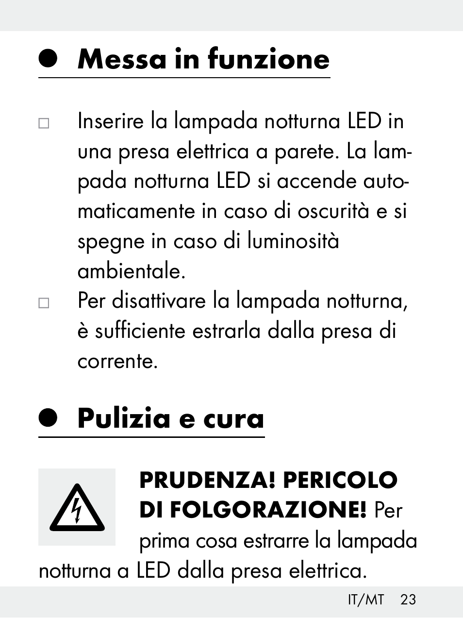 Messa in funzione, Pulizia e cura | Livarno Z31172..-BS User Manual | Page 23 / 62