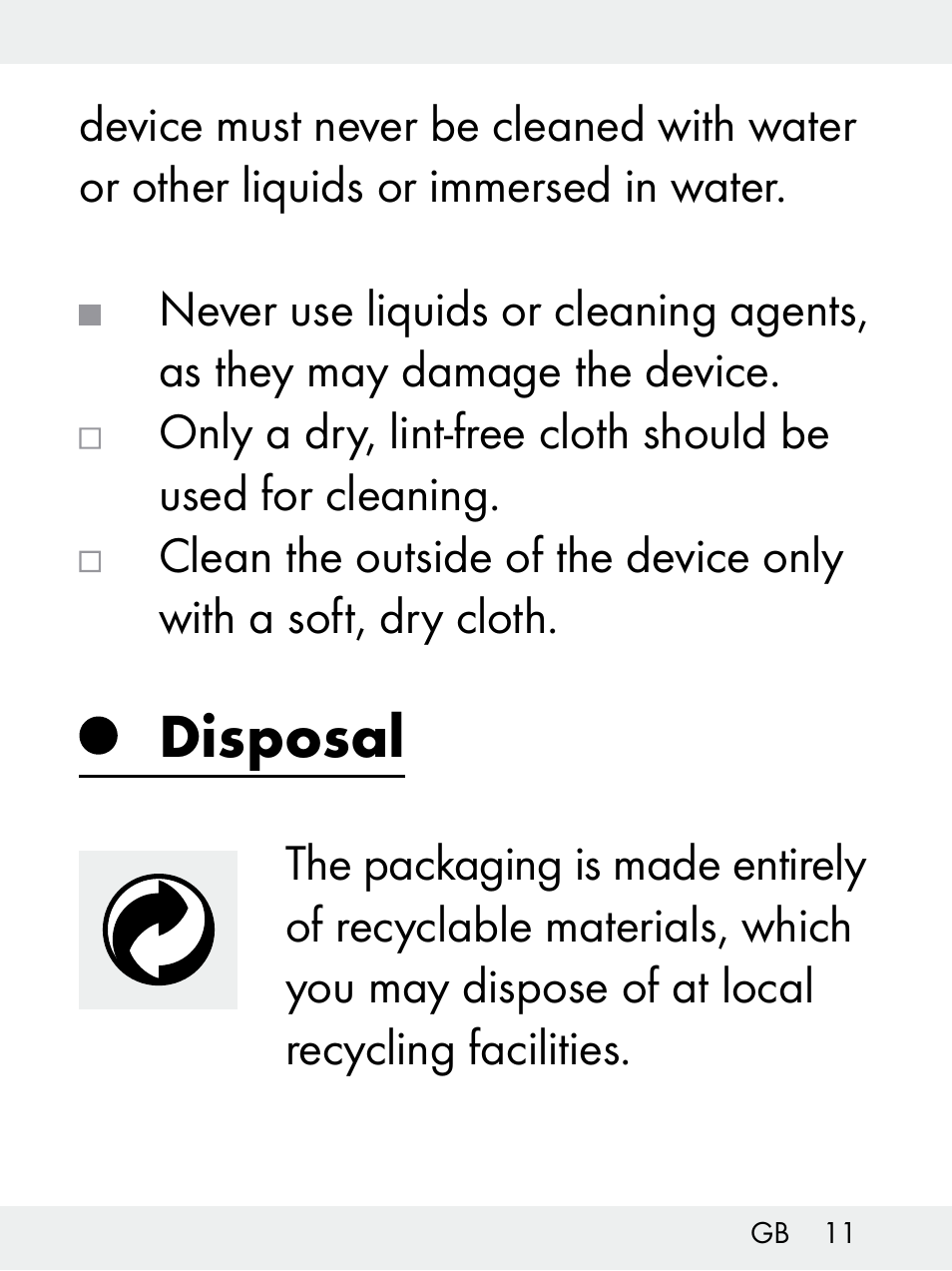 Disposal | Livarno Z31172..-BS User Manual | Page 11 / 85