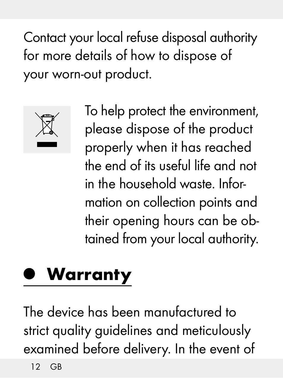 Warranty | Livarno Z31172..-BS User Manual | Page 12 / 85