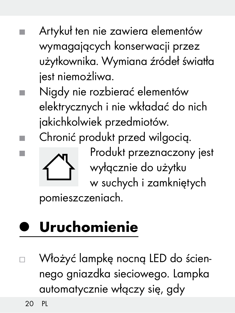 Uruchomienie | Livarno Z31172..-BS User Manual | Page 20 / 85