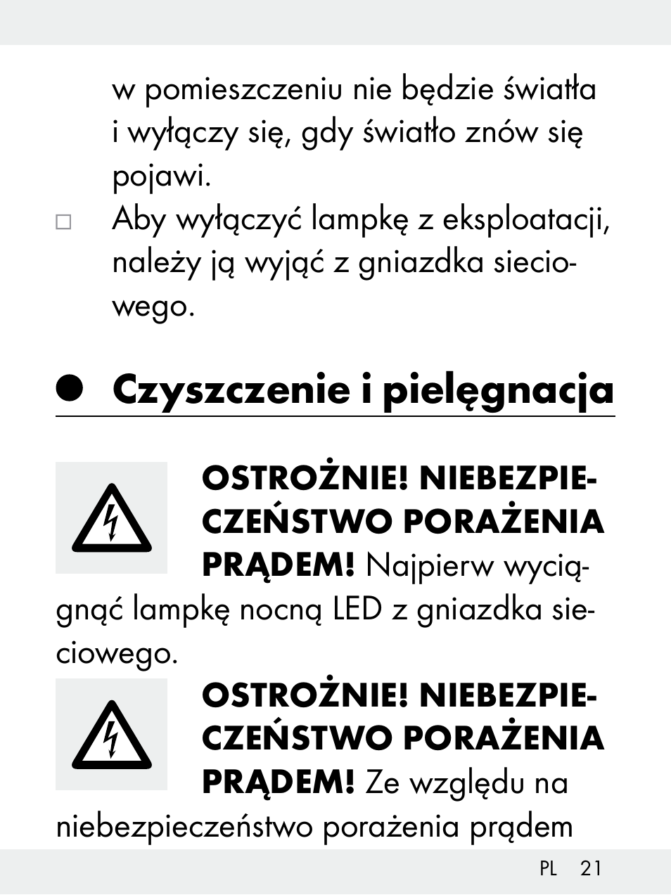 Czyszczenie i pielęgnacja | Livarno Z31172..-BS User Manual | Page 21 / 85