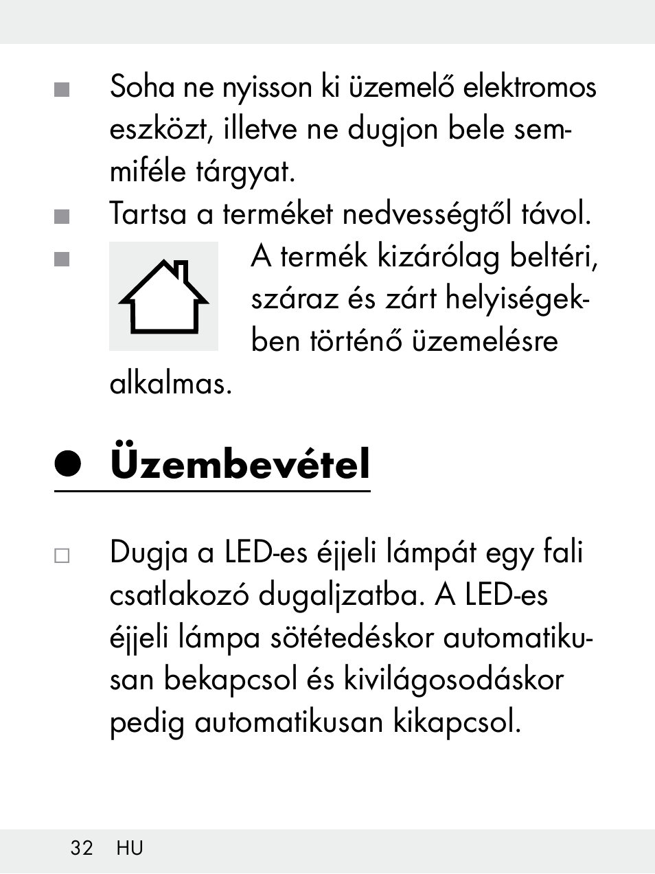 Üzembevétel | Livarno Z31172..-BS User Manual | Page 32 / 85