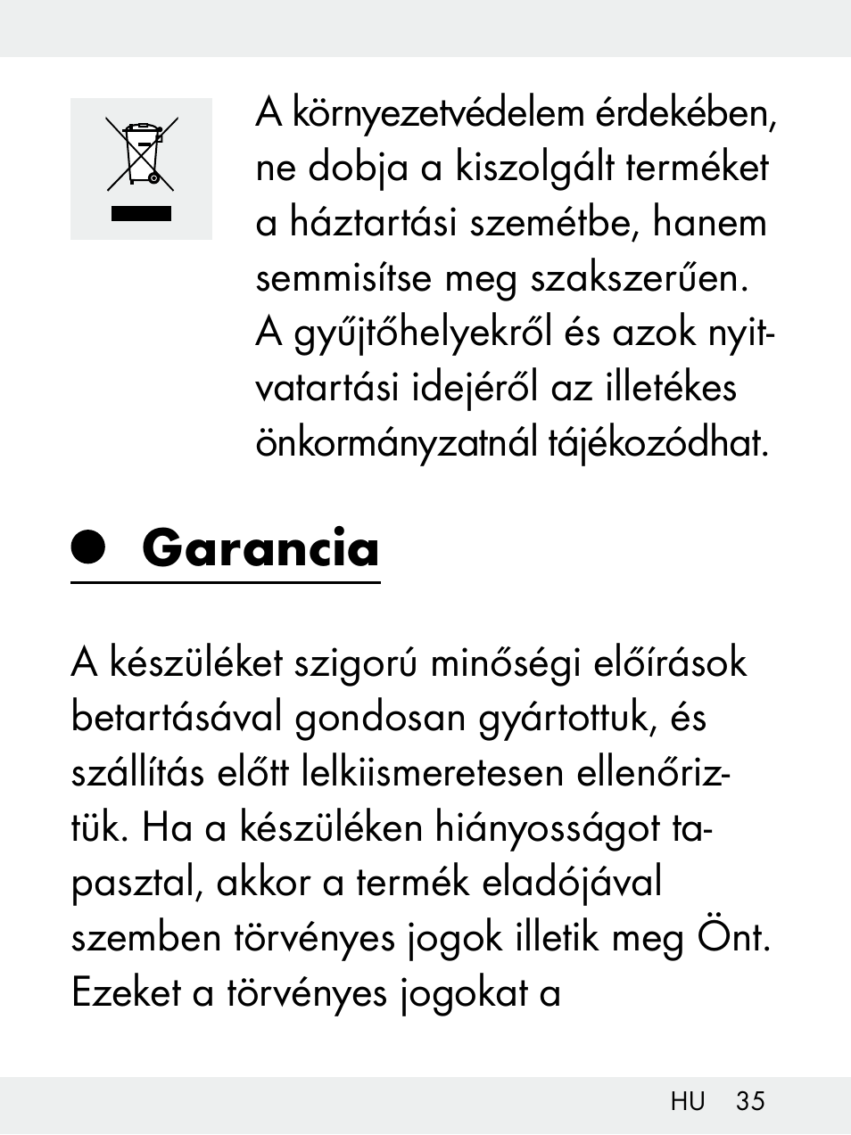 Garancia | Livarno Z31172..-BS User Manual | Page 35 / 85