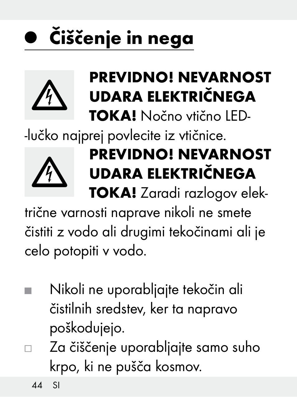 Čiščenje in nega | Livarno Z31172..-BS User Manual | Page 44 / 85