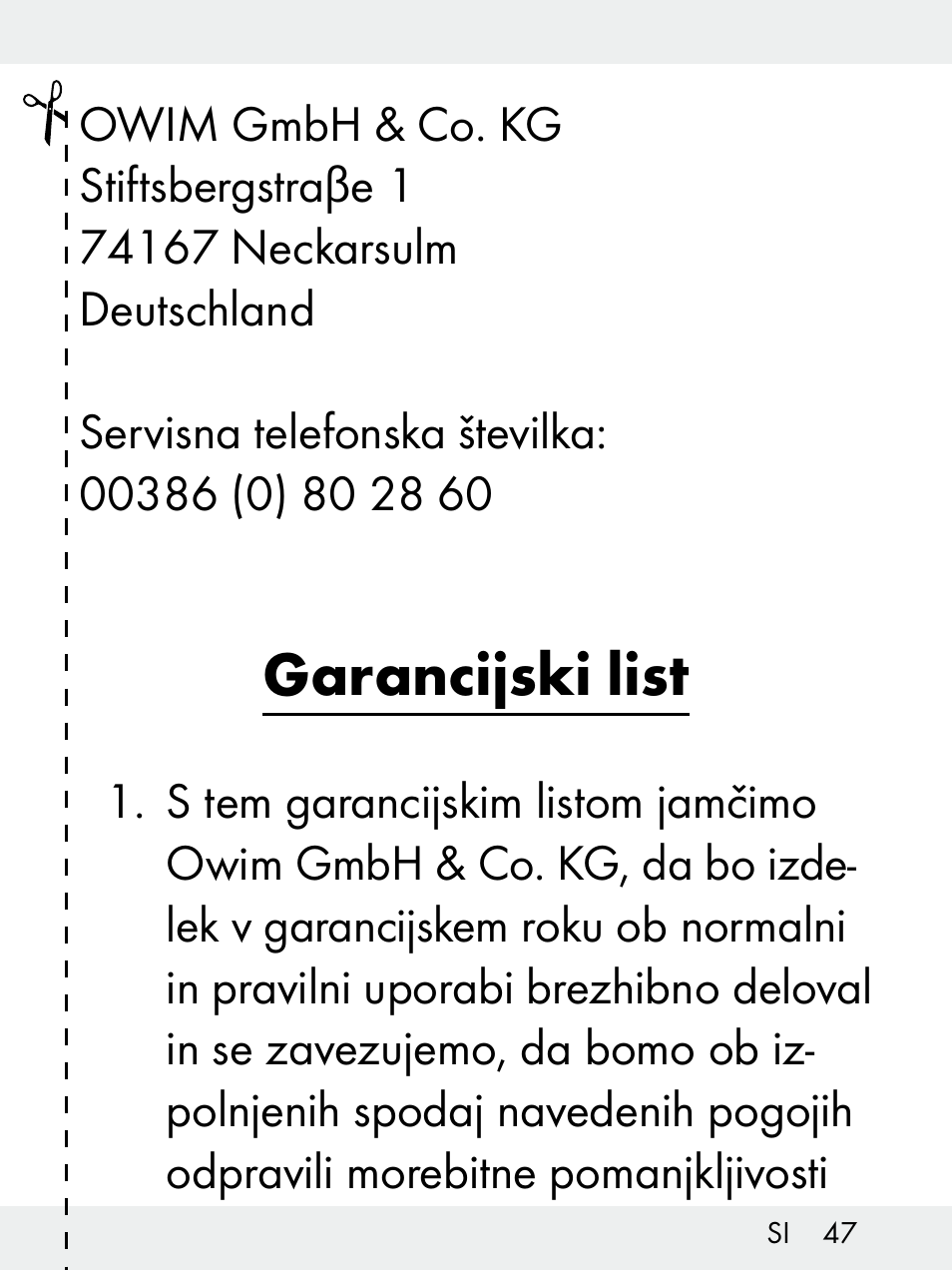 Garancijski list | Livarno Z31172..-BS User Manual | Page 47 / 85