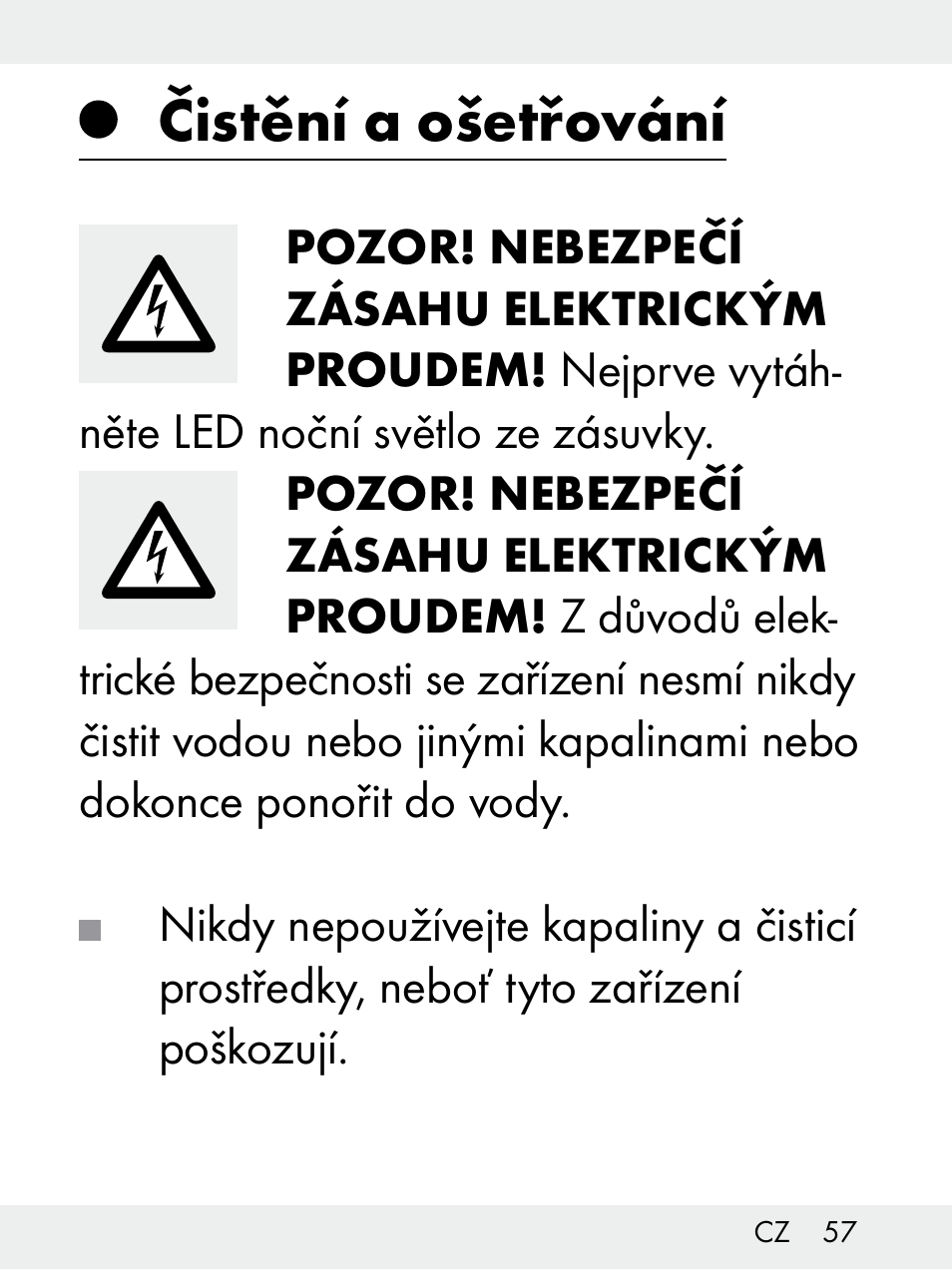 Čistění a ošetřování | Livarno Z31172..-BS User Manual | Page 57 / 85