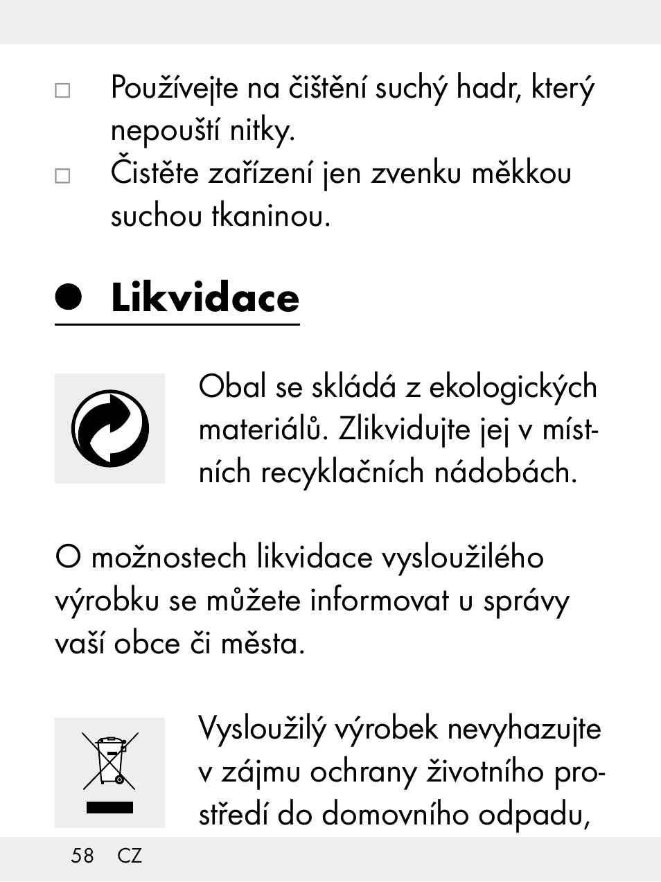 Likvidace | Livarno Z31172..-BS User Manual | Page 58 / 85