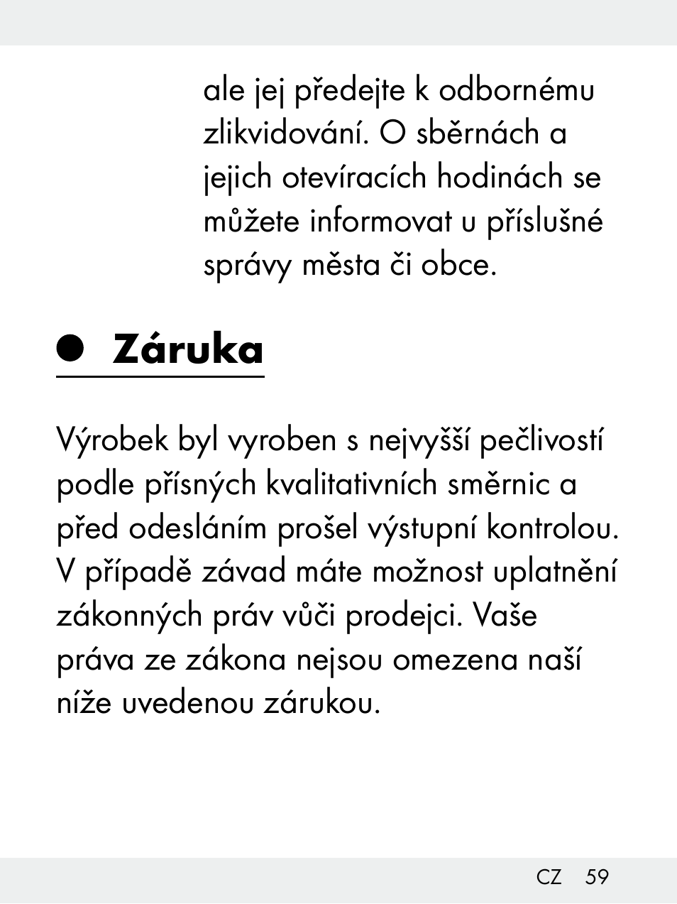 Záruka | Livarno Z31172..-BS User Manual | Page 59 / 85