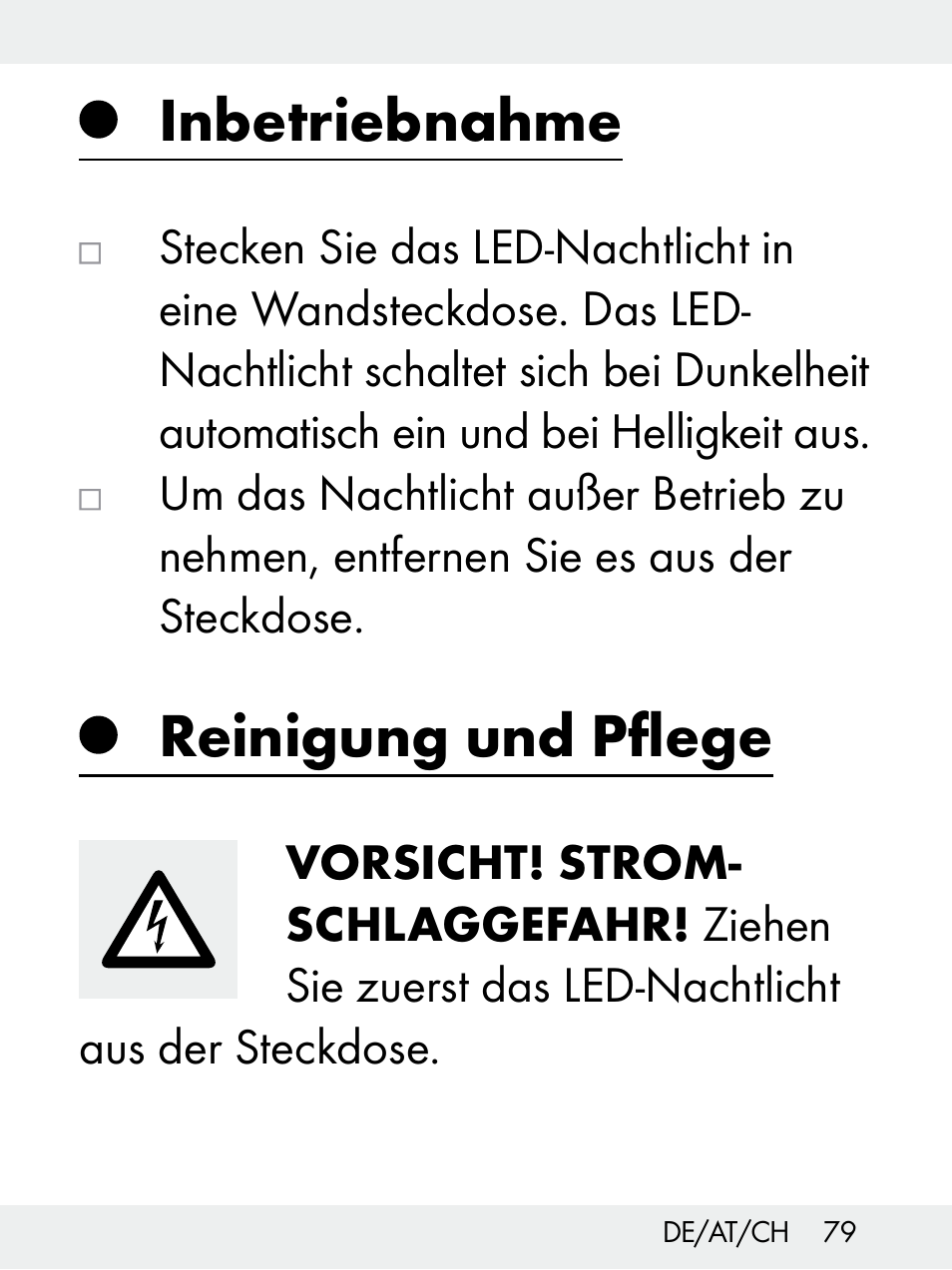 Inbetriebnahme, Reinigung und pflege | Livarno Z31172..-BS User Manual | Page 79 / 85