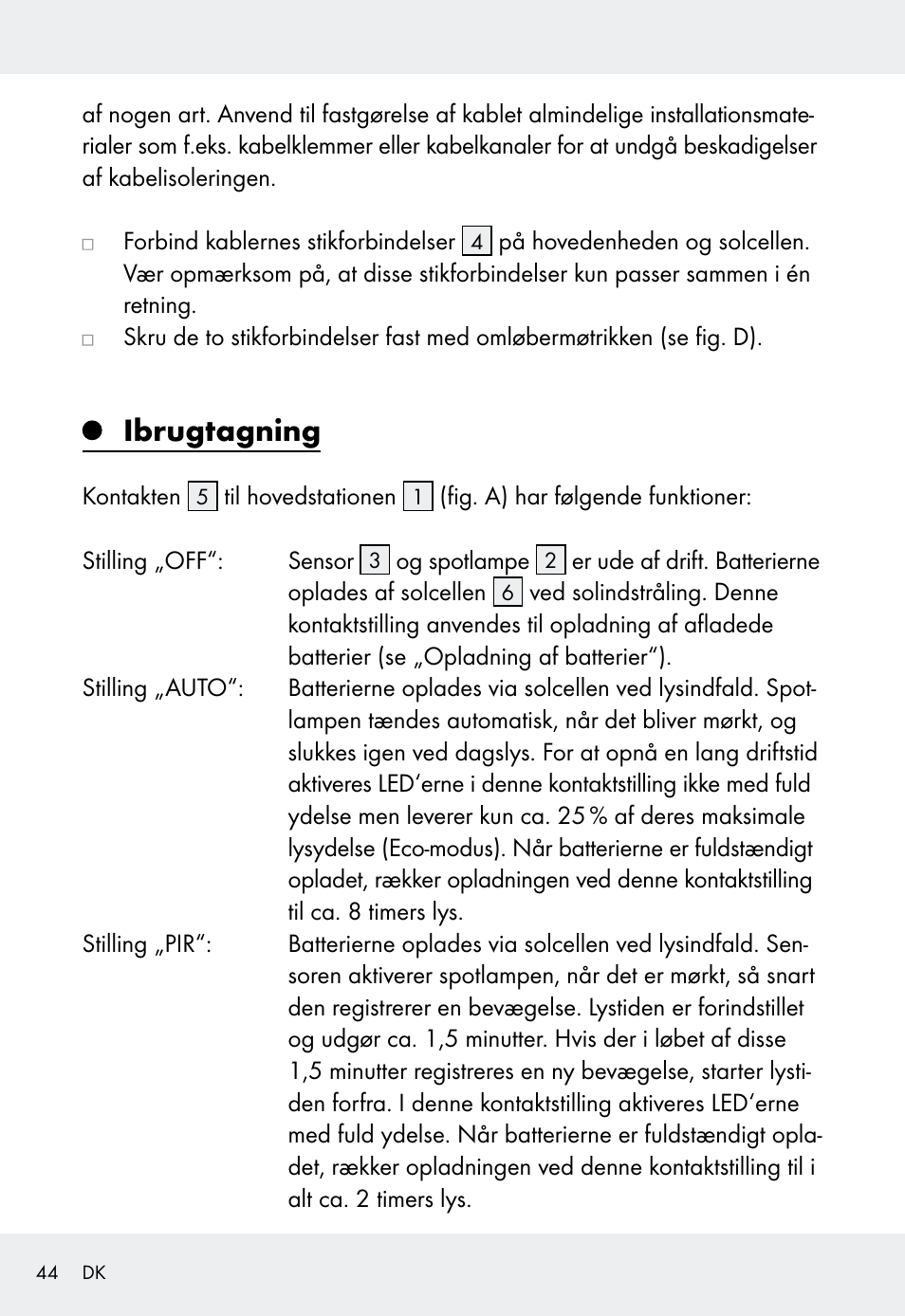 Ibrugtagning | Livarno Z31999 User Manual | Page 44 / 84