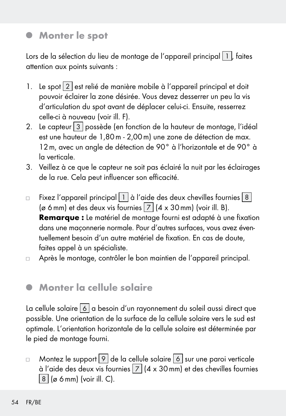 Monter le spot, Monter la cellule solaire | Livarno Z31999 User Manual | Page 54 / 84