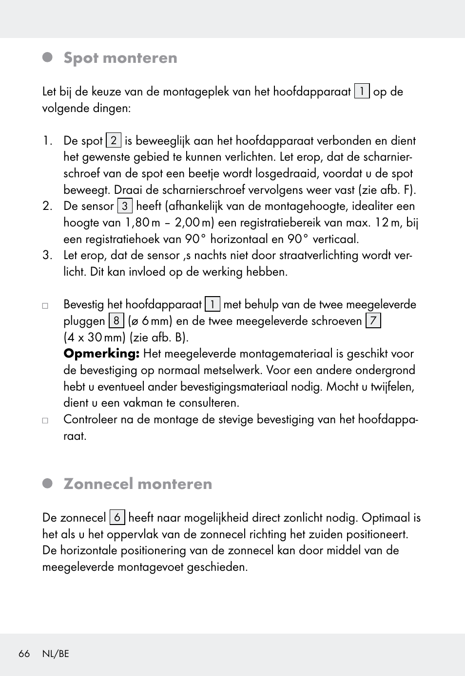 Spot monteren, Zonnecel monteren | Livarno Z31999 User Manual | Page 66 / 84