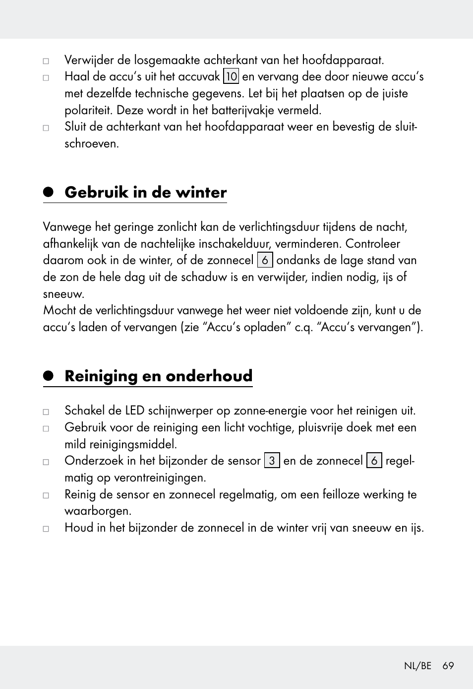 Gebruik in de winter, Reiniging en onderhoud | Livarno Z31999 User Manual | Page 69 / 84