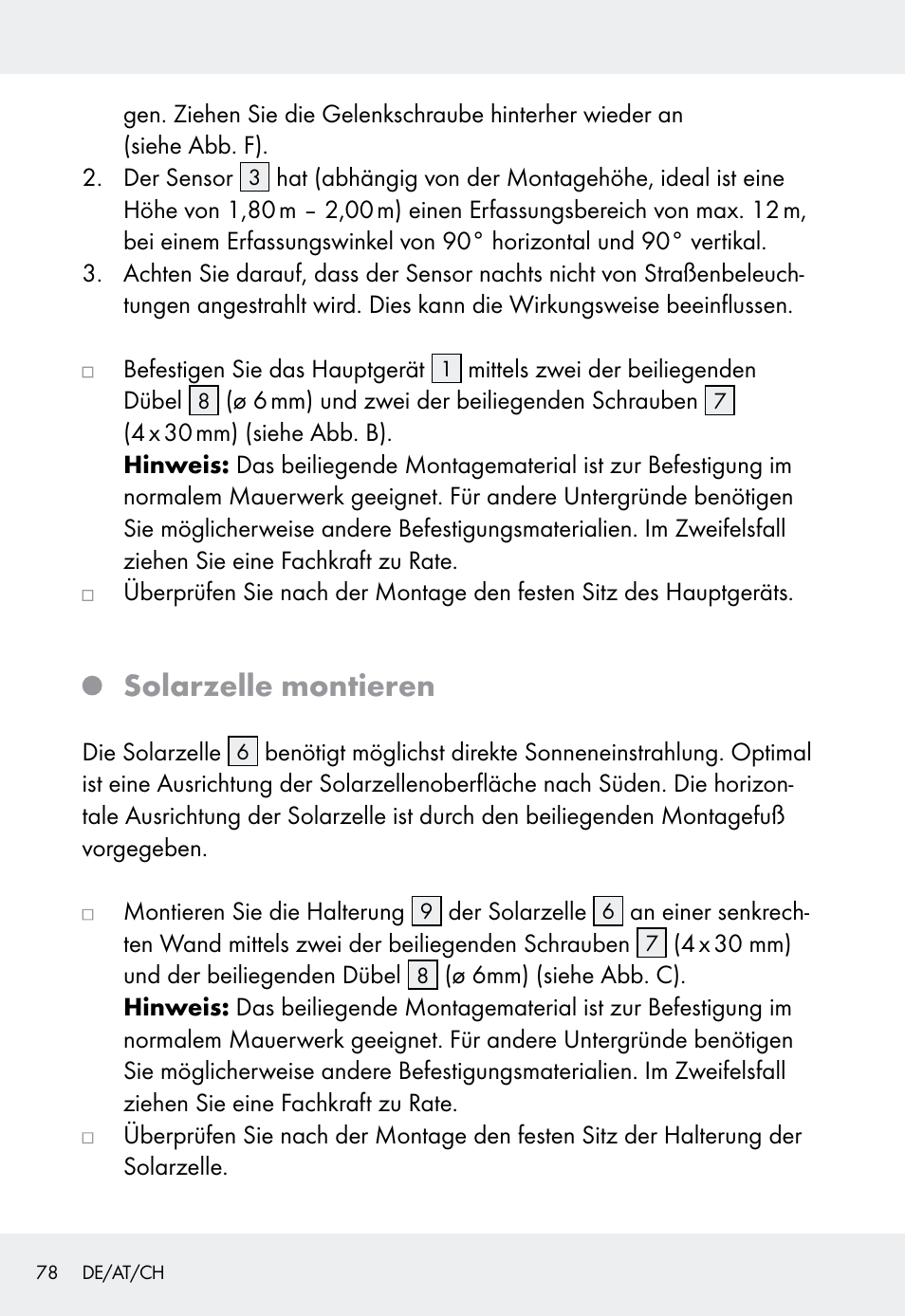 Solarzelle montieren | Livarno Z31999 User Manual | Page 78 / 84