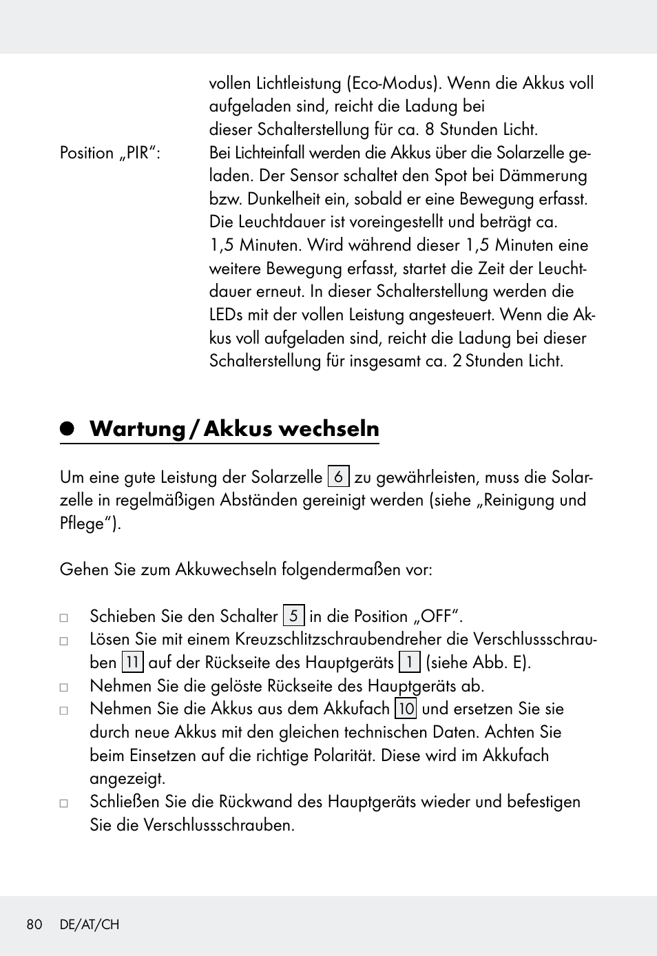 Wartung / akkus wechseln | Livarno Z31999 User Manual | Page 80 / 84