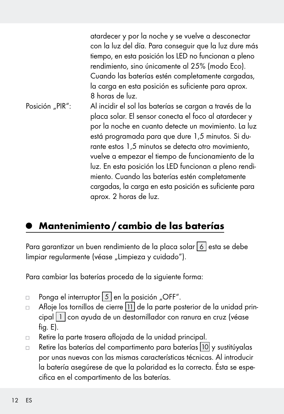 Mantenimiento / cambio de las baterías | Livarno Z31999 User Manual | Page 12 / 63