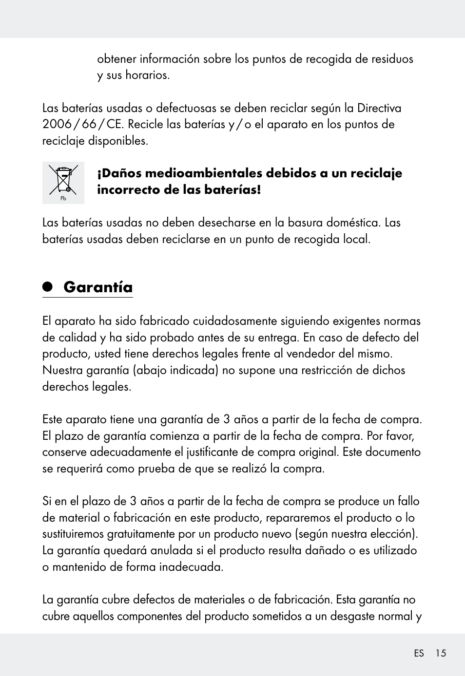 Garantía | Livarno Z31999 User Manual | Page 15 / 63