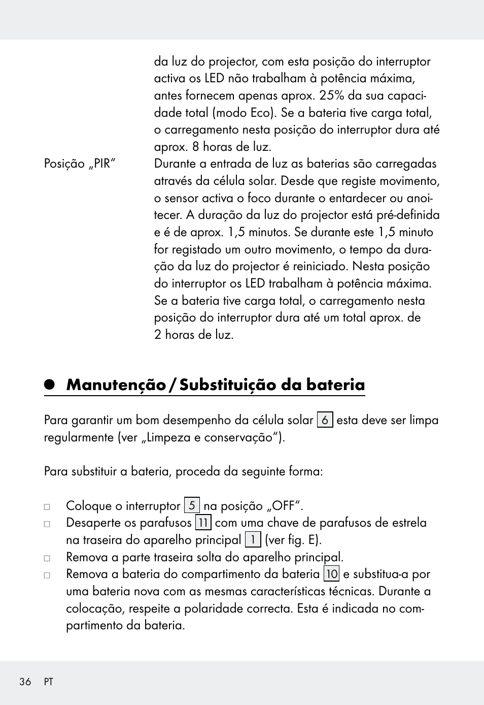 Manutenção / substituição da bateria | Livarno Z31999 User Manual | Page 36 / 63