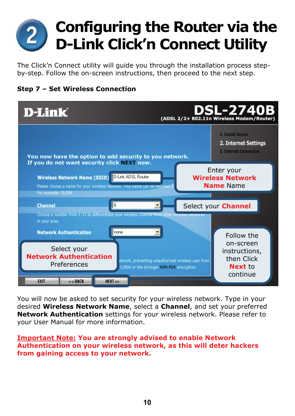 D-Link DSL 2740B User Manual | Page 10 / 15