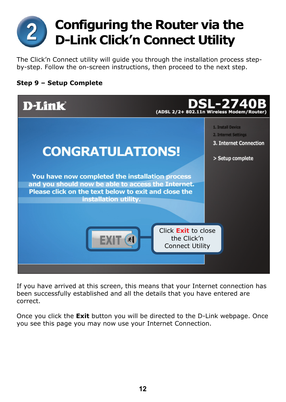 D-Link DSL 2740B User Manual | Page 12 / 15