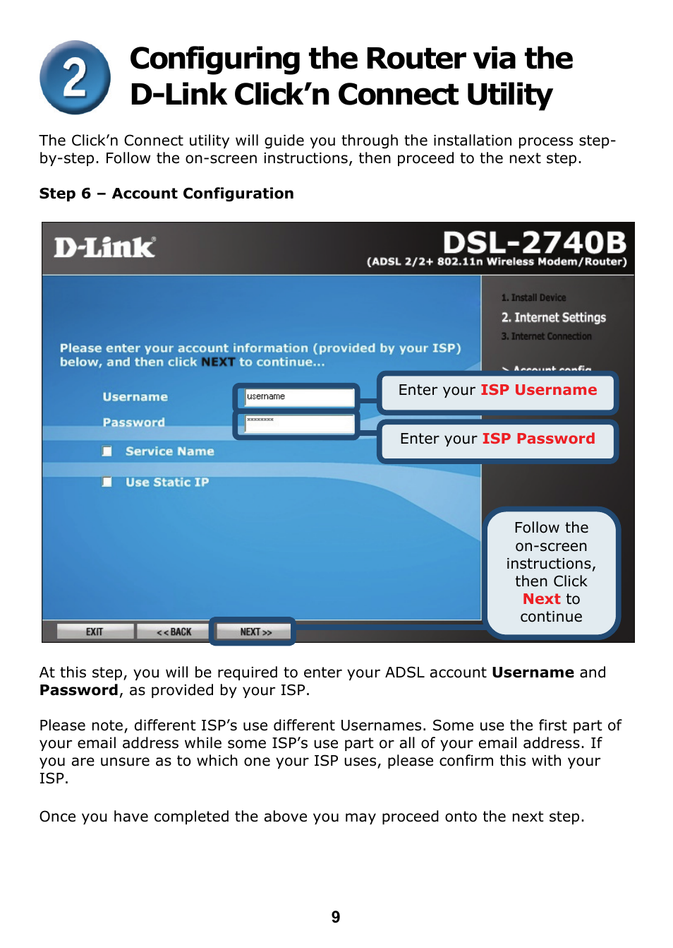 D-Link DSL 2740B User Manual | Page 9 / 15