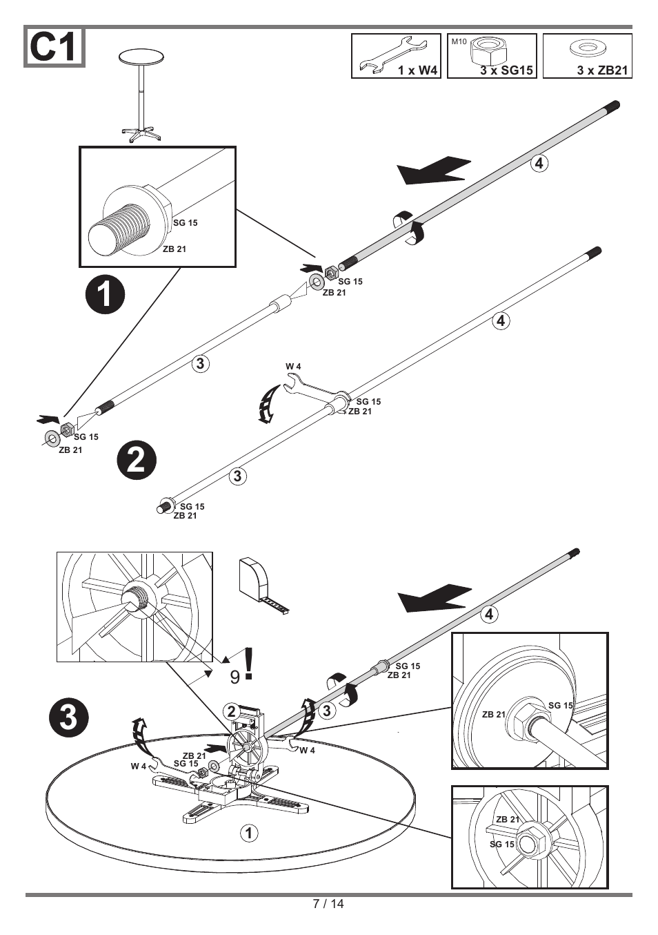 Livarno BISTRO TABLE User Manual | Page 7 / 14