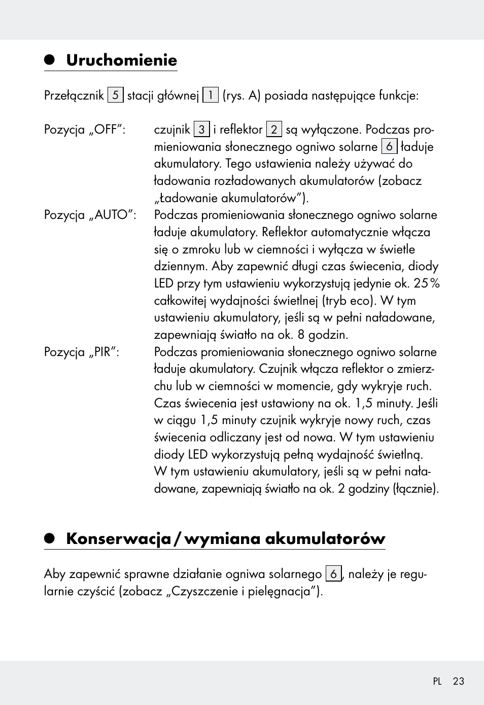 Uruchomienie, Konserwacja / wymiana akumulatorów | Livarno Z31999 User Manual | Page 23 / 85