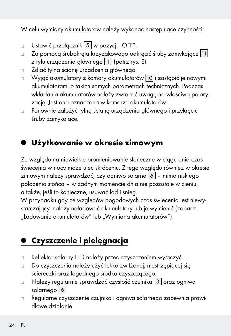 Użytkowanie w okresie zimowym, Czyszczenie i pielęgnacja | Livarno Z31999 User Manual | Page 24 / 85