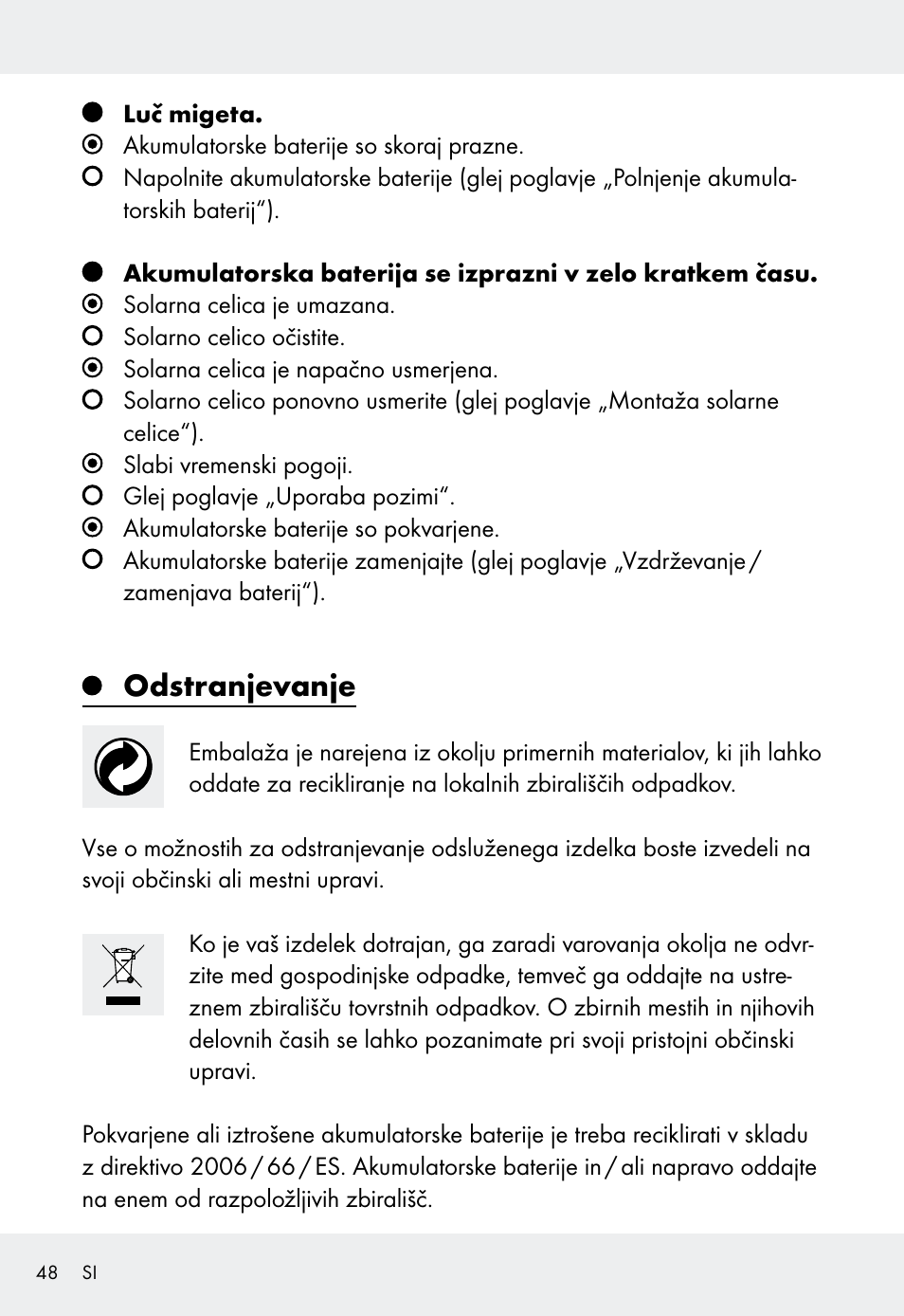 Odstranjevanje | Livarno Z31999 User Manual | Page 48 / 85