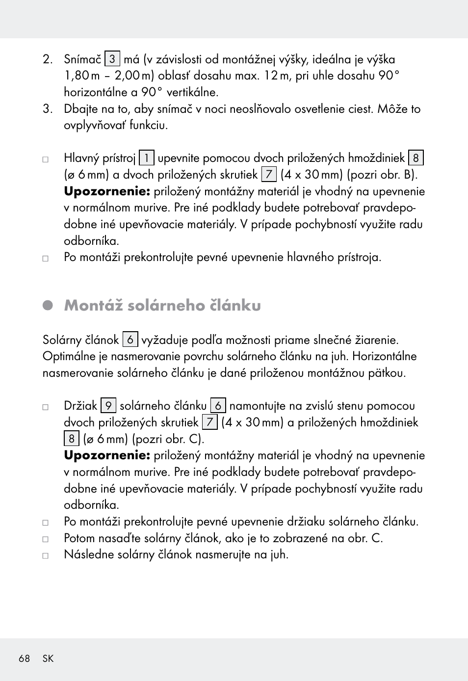 Montáž solárneho článku | Livarno Z31999 User Manual | Page 68 / 85