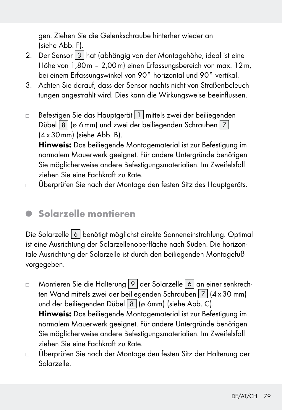 Solarzelle montieren | Livarno Z31999 User Manual | Page 79 / 85