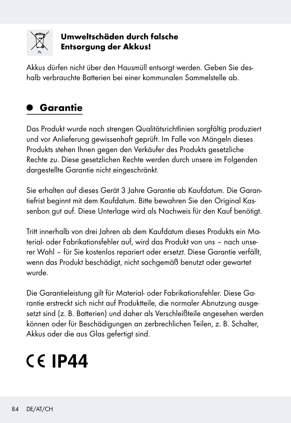 Garantie | Livarno Z31999 User Manual | Page 84 / 85