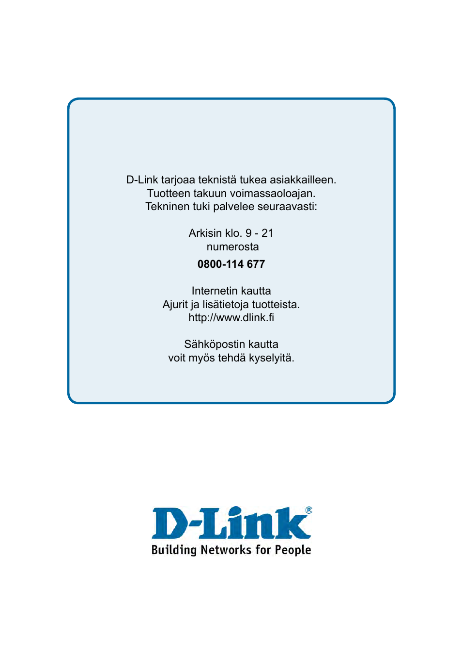 Teknistä tukea asiakkaille suomessa | D-Link DES-1228P User Manual | Page 95 / 100
