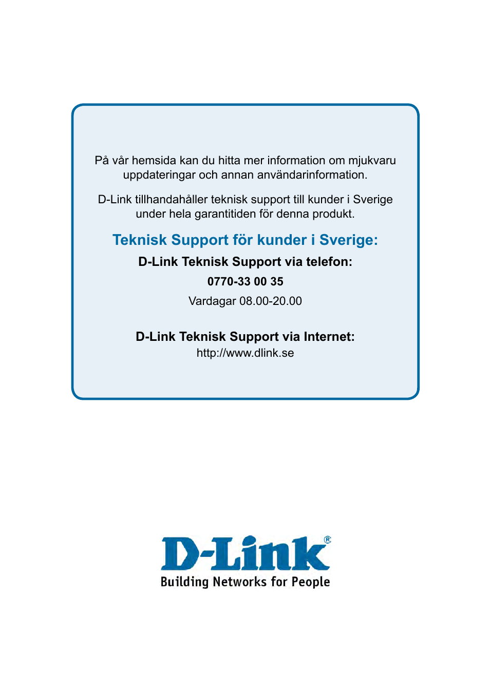 Teknisk support, Teknisk support för kunder i sverige | D-Link DES-1228P User Manual | Page 96 / 100