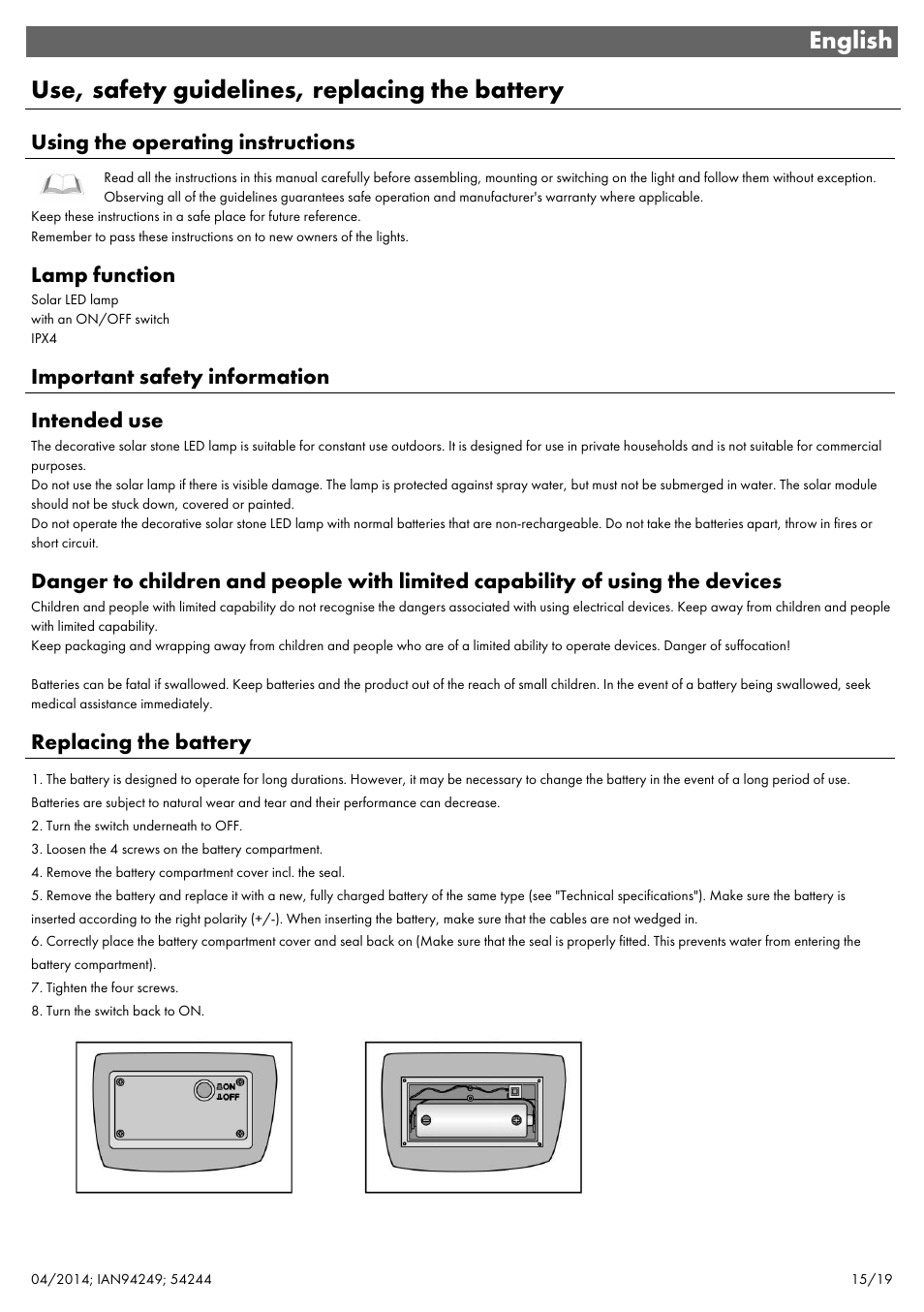 Livarno 6ER SET 54244 User Manual | Page 16 / 22