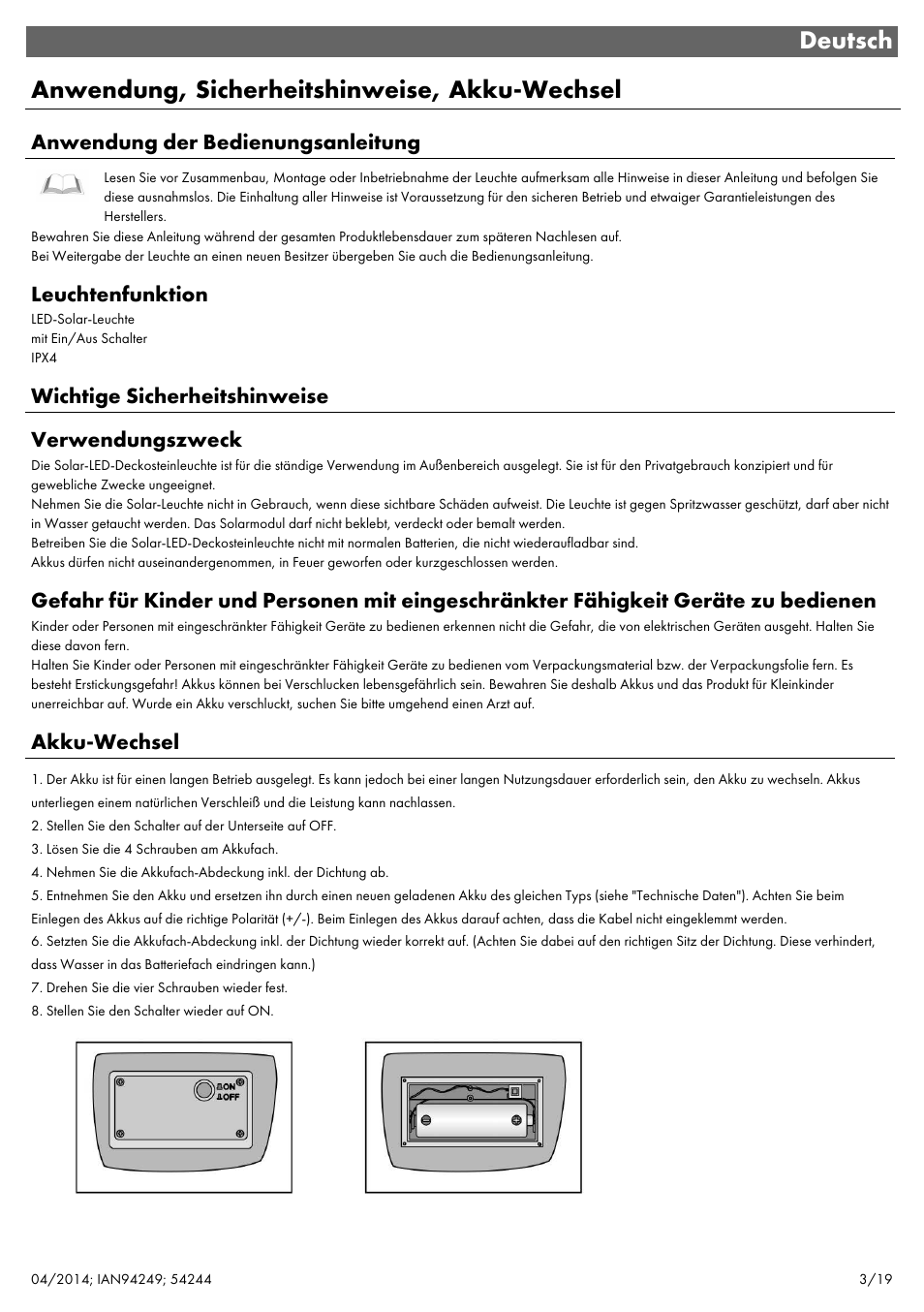 Livarno 6ER SET 54244 User Manual | Page 4 / 22