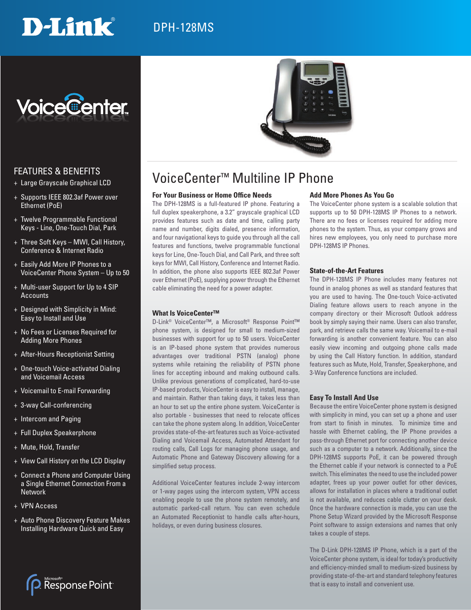 D-Link VoiceCenter DPH-128MS User Manual | 3 pages