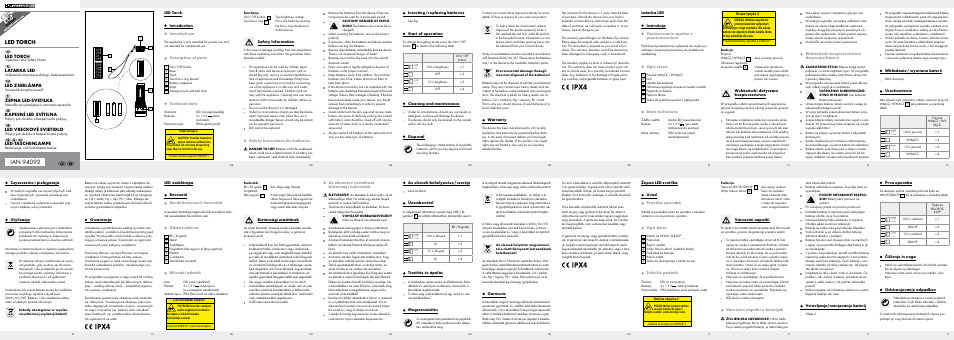 Livarno Z31976A/ Z31976B User Manual | 2 pages