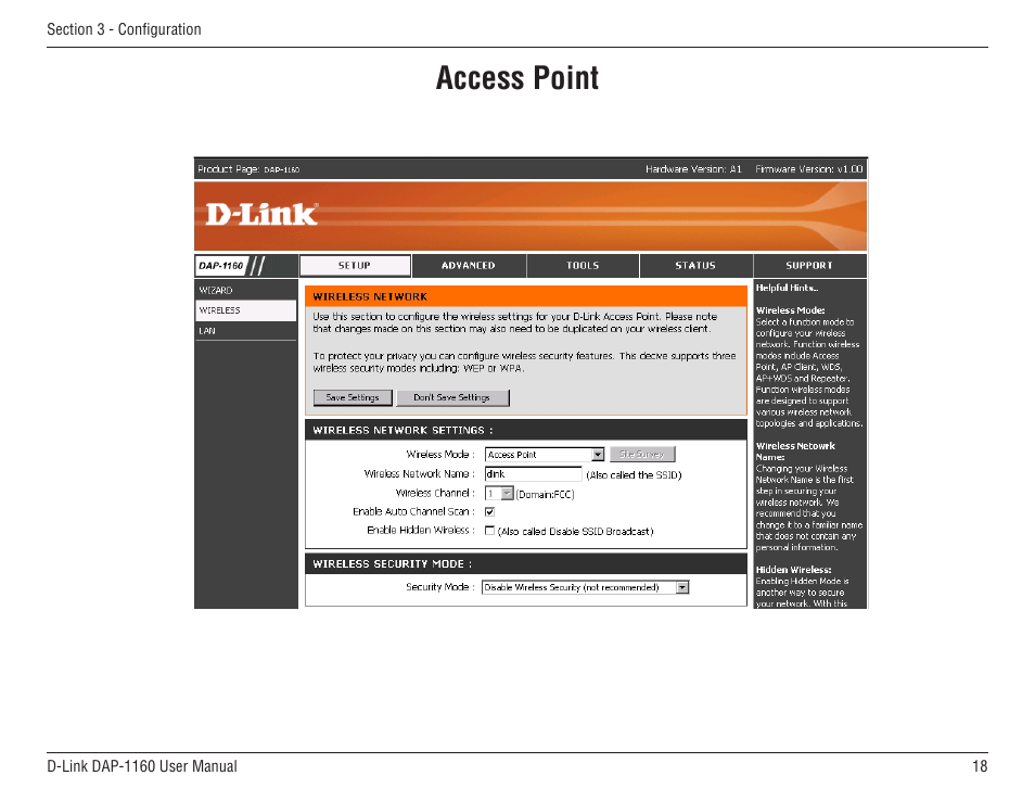 Access point | D-Link DAP-1160 User Manual | Page 18 / 59