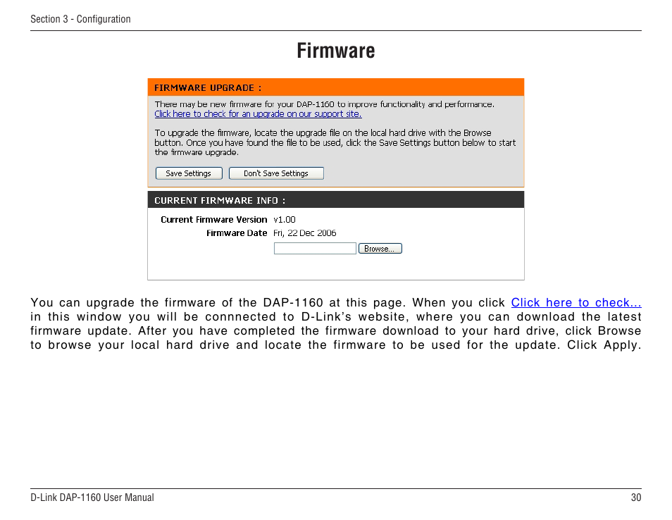 Firmware | D-Link DAP-1160 User Manual | Page 30 / 59