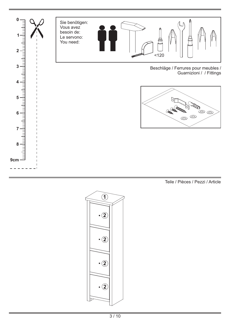 Livarno DRAWER SET User Manual | Page 3 / 10
