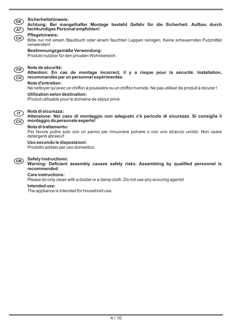 Livarno DRAWER SET User Manual | Page 4 / 10