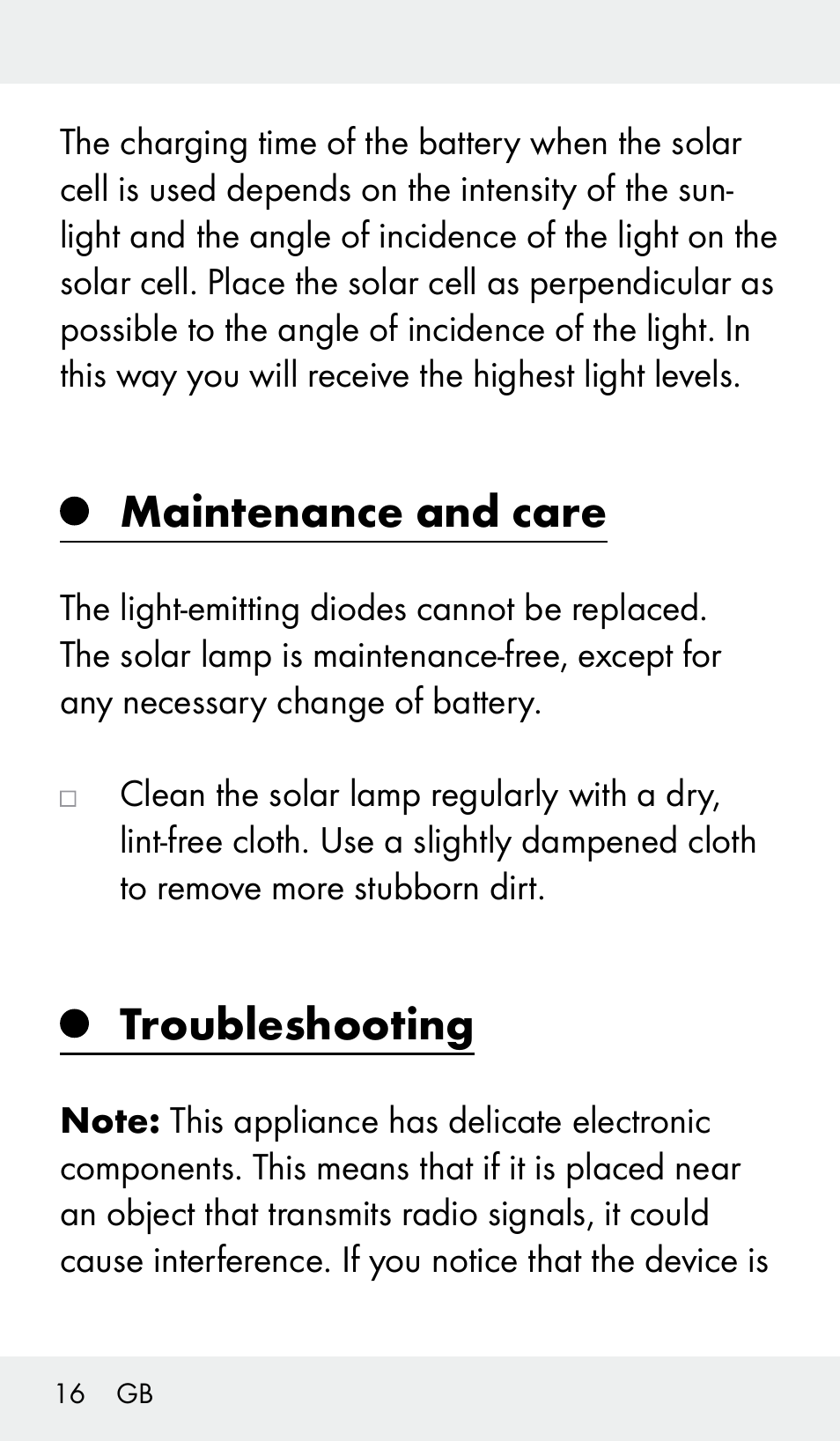 Maintenance and care, Troubleshooting | Livarno Z31390 User Manual | Page 16 / 62