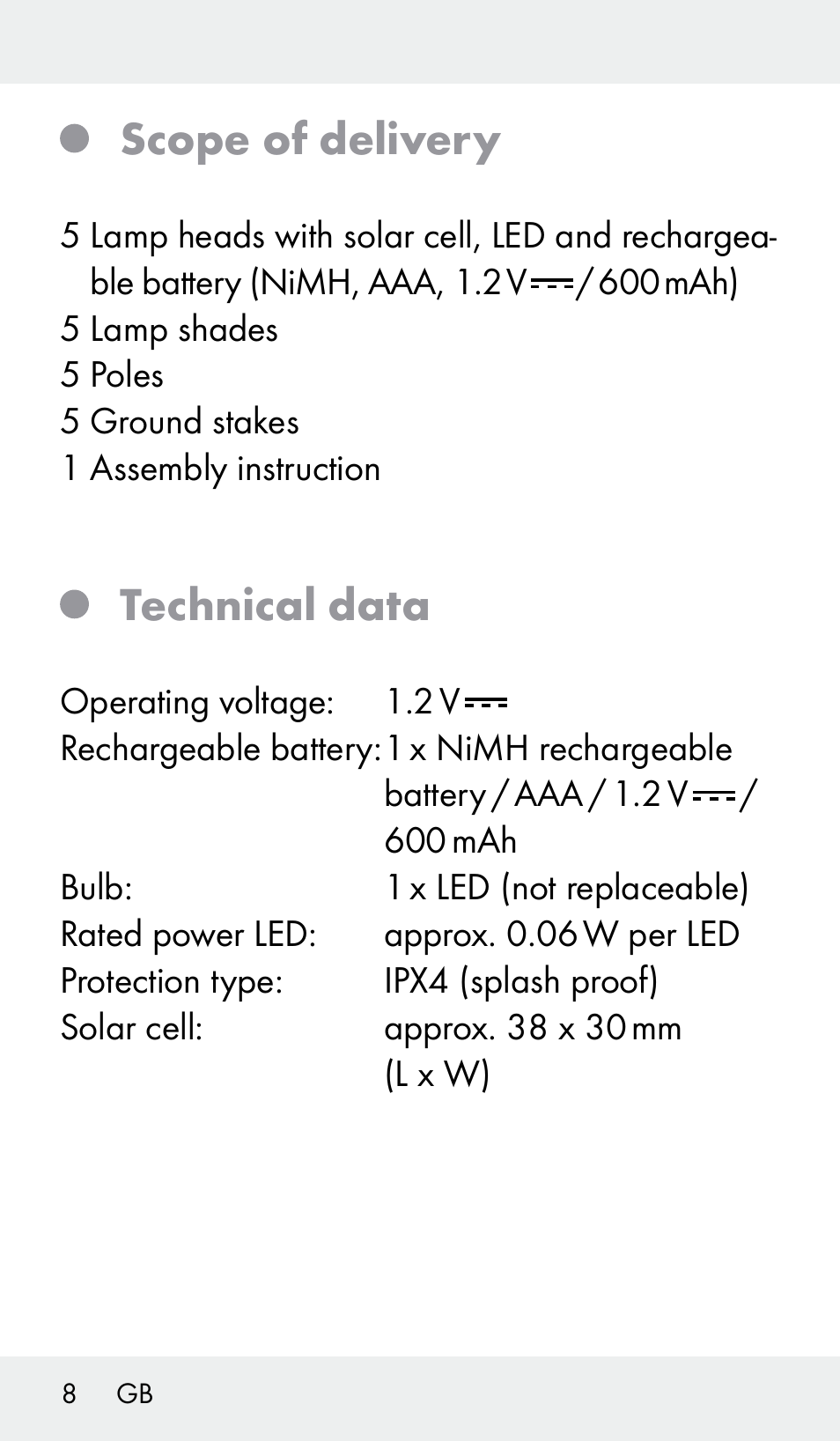 Scope of delivery, Technical data | Livarno Z31390 User Manual | Page 8 / 62