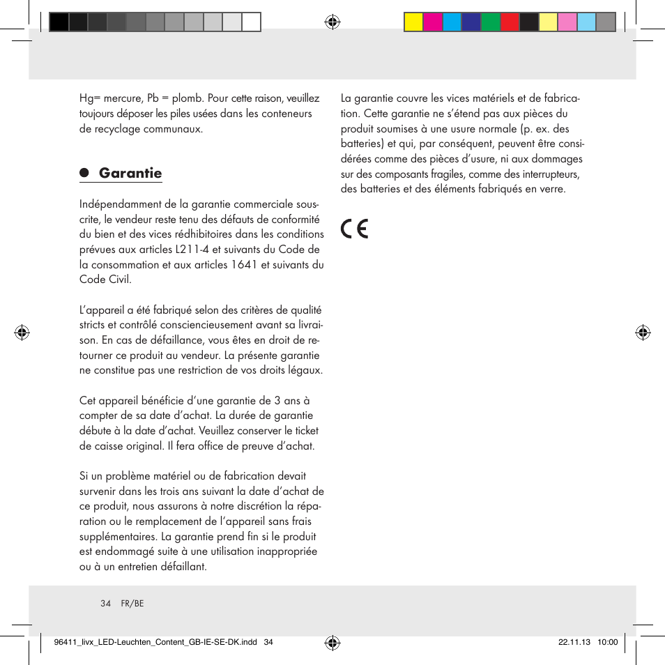 Garantie | Livarno Z31124A/Z31124B User Manual | Page 34 / 47