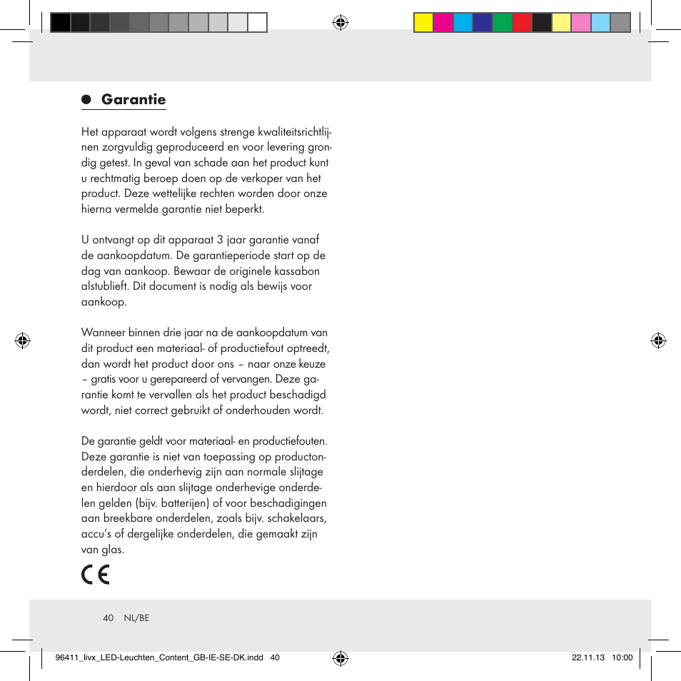 Garantie | Livarno Z31124A/Z31124B User Manual | Page 40 / 47