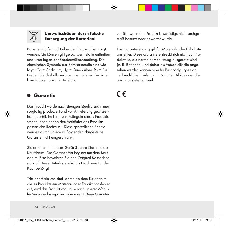 Garantie | Livarno Z31124A/Z31124B User Manual | Page 34 / 35